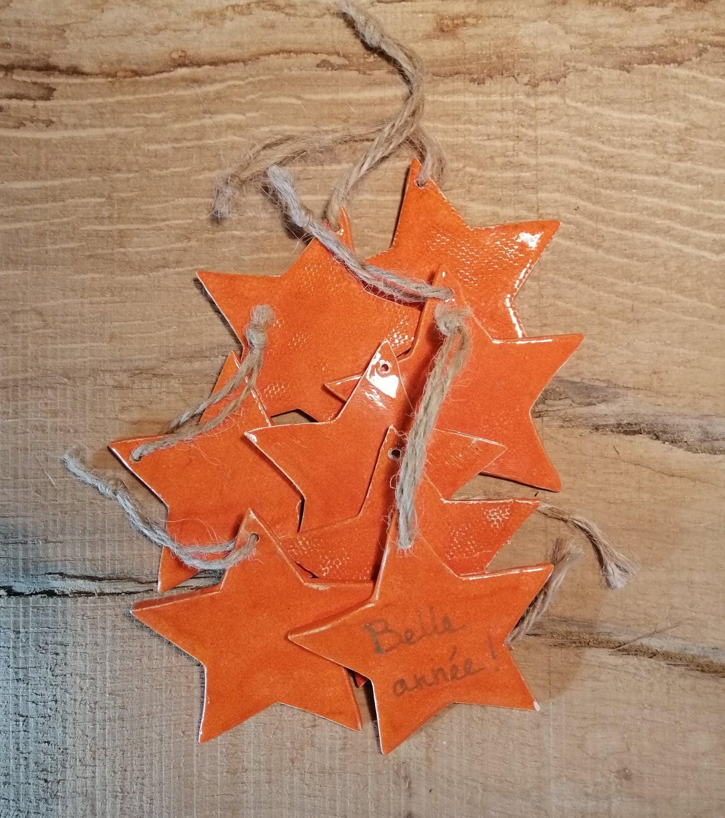 Etoiles de Noël faïence orange